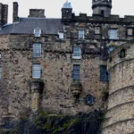 Edinburgh Castle standing on a rocky hill in Scotland